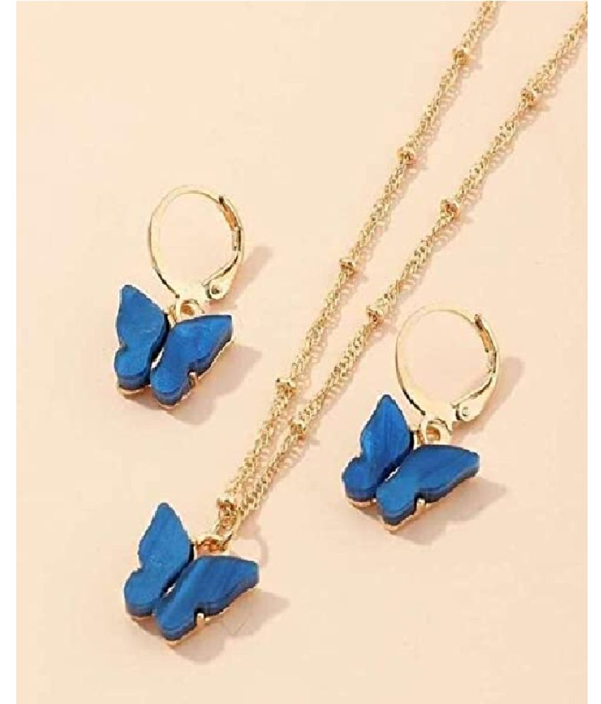     			Sunhari Jewels Blue Pendant set ( Pack of 1 )