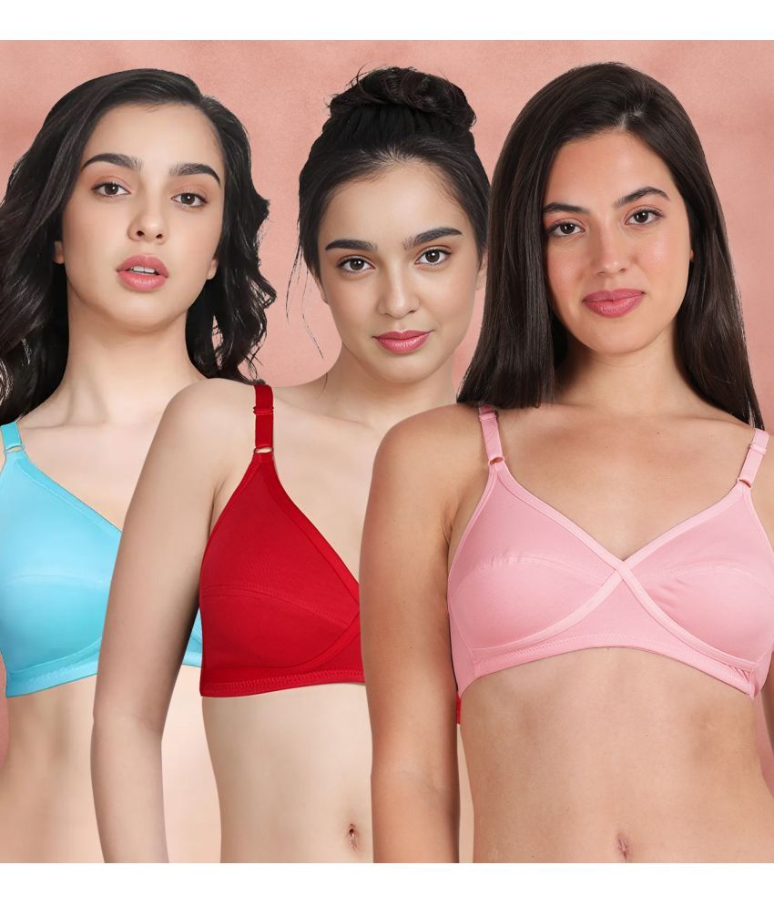     			Susie Multicolor Cotton Non Padded Women's Everyday Bra ( Pack of 3 )