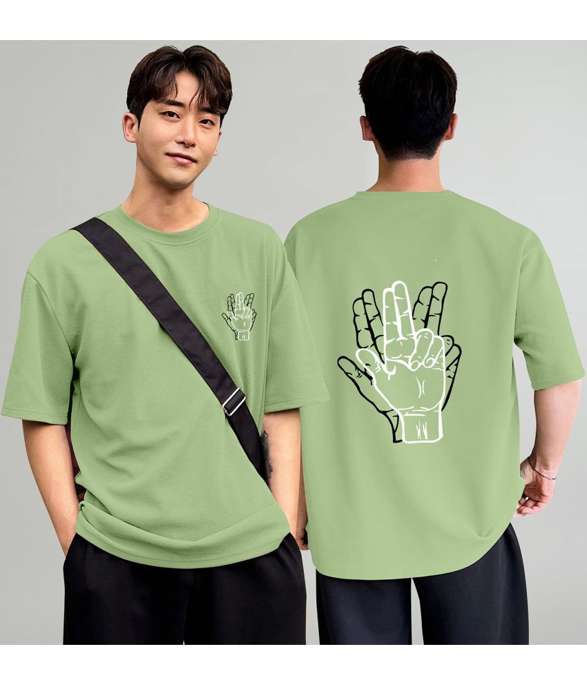     			happy khajana Pack of 1 Polyester Oversized Fit Men's T-Shirt ( Green )