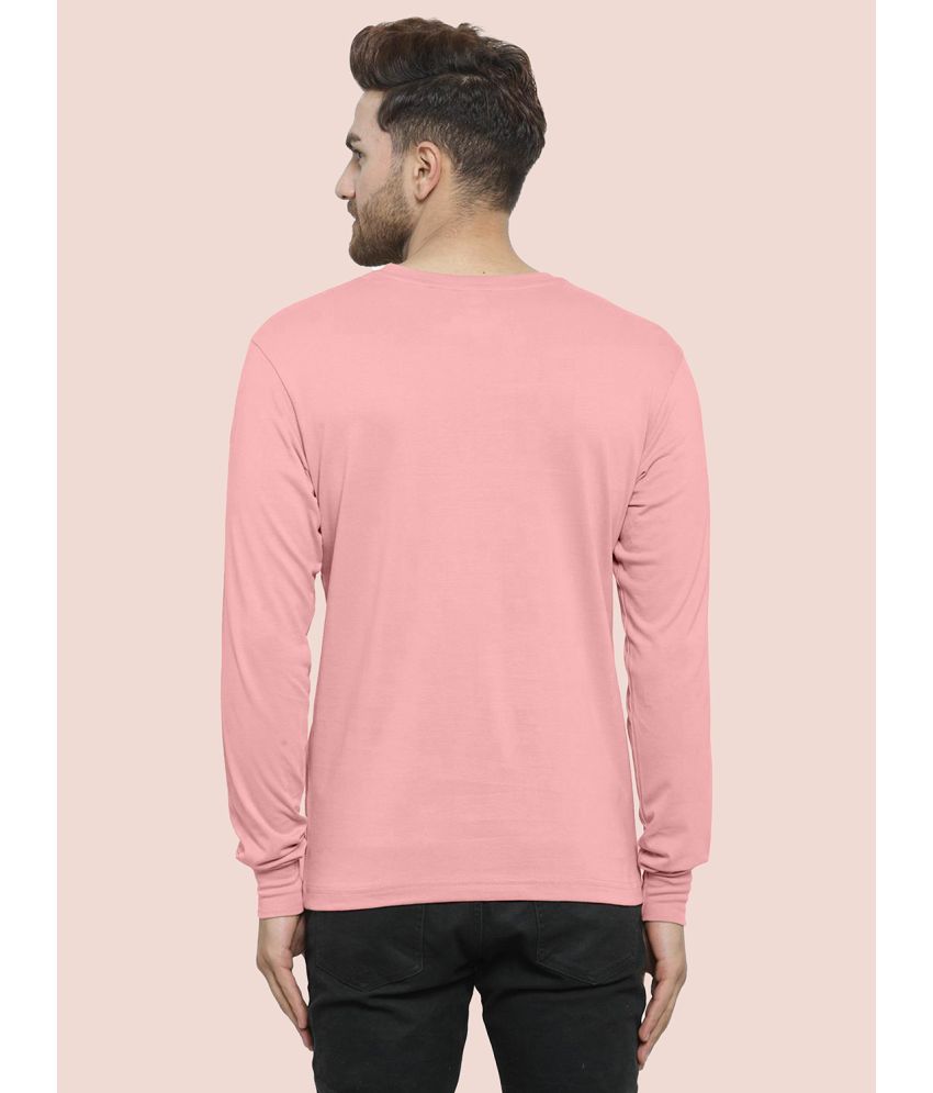     			happy khajana Polyester Regular Fit Solid Full Sleeves Men's T-Shirt - Pink ( Pack of 1 )