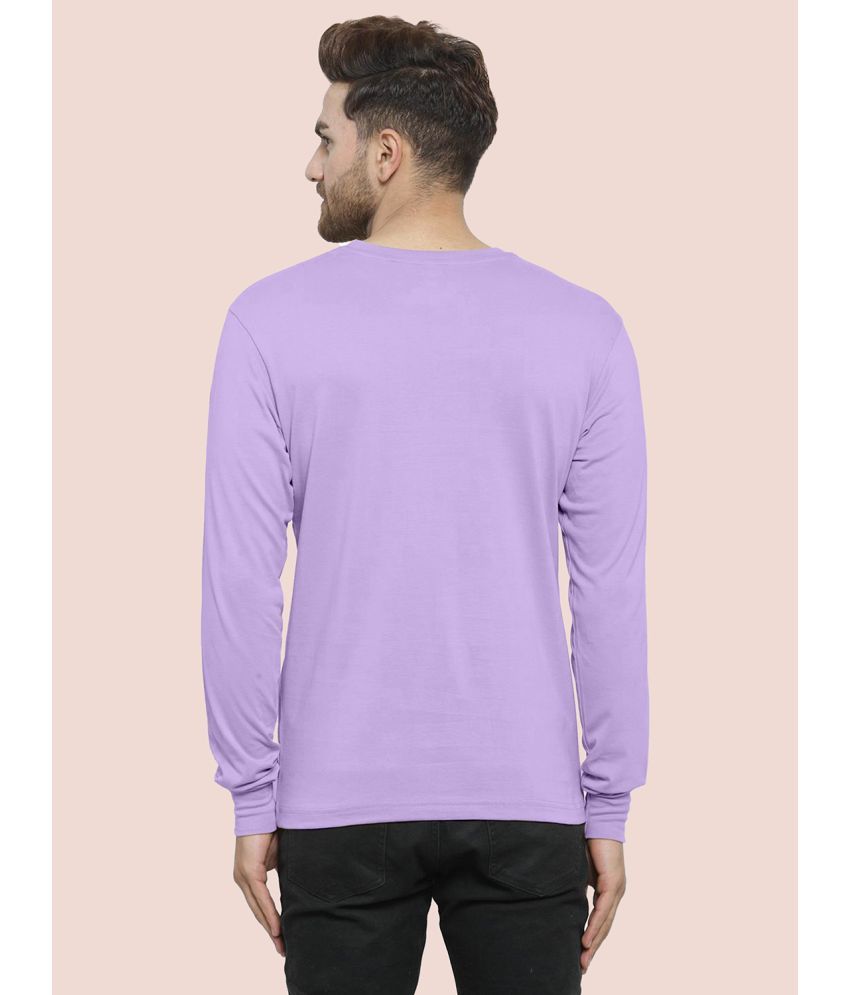     			happy khajana Polyester Regular Fit Solid Full Sleeves Men's T-Shirt - Lavender ( Pack of 1 )