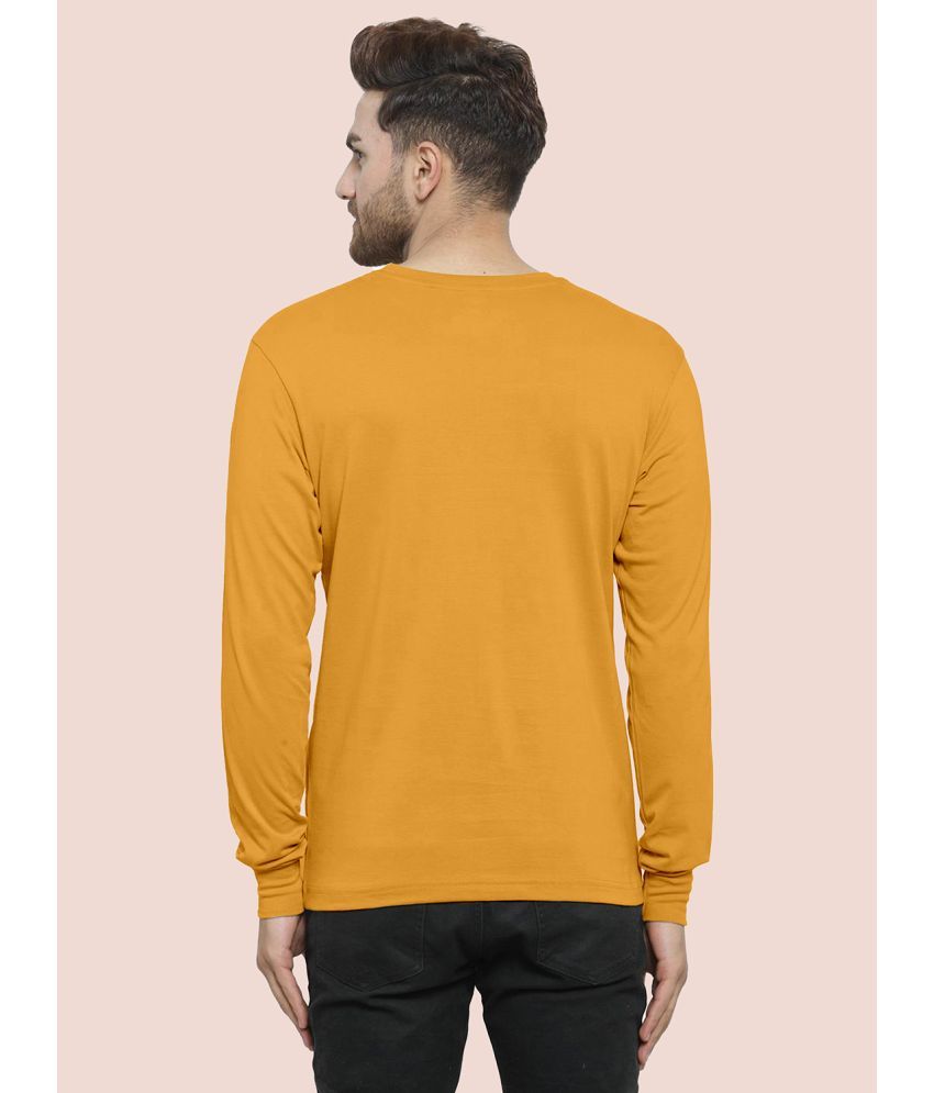     			happy khajana Polyester Regular Fit Solid Full Sleeves Men's T-Shirt - Mustard ( Pack of 1 )