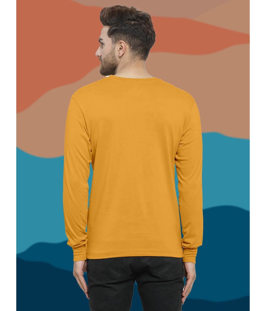     			happy khajana Polyester Regular Fit Solid Full Sleeves Men's T-Shirt - Mustard ( Pack of 1 )