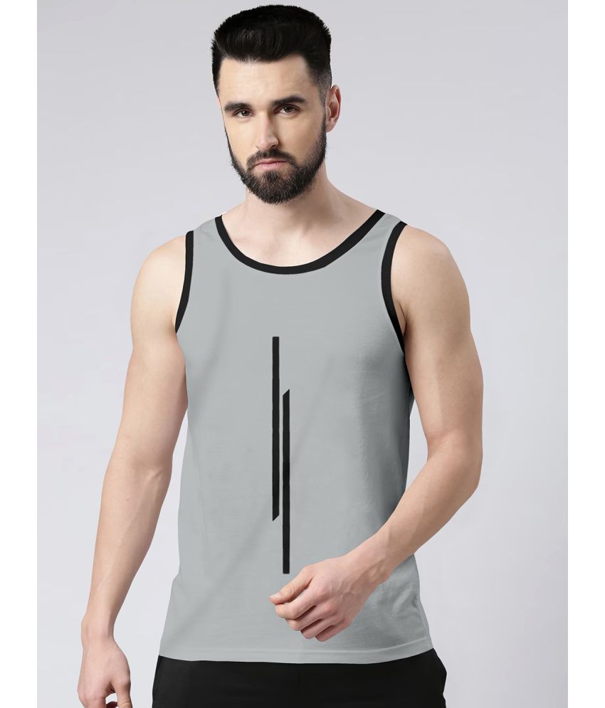     			happy khajana Polyester Regular Fit Solid Sleeveless Men's T-Shirt - Grey ( Pack of 1 )