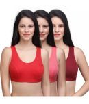 Kiran Enterprises Multicolor Cotton Non Padded Women's Sports Bra ( Pack of 3 )