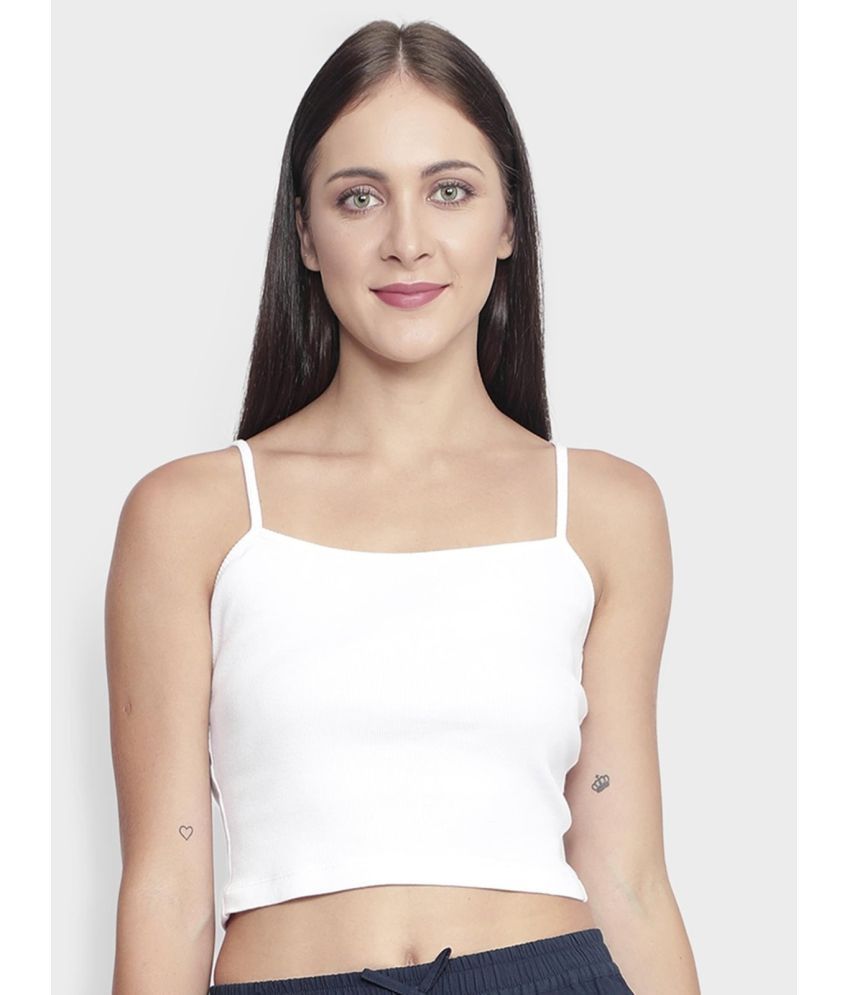     			AKTIF White Cotton Women's Crop Top ( Pack of 1 )