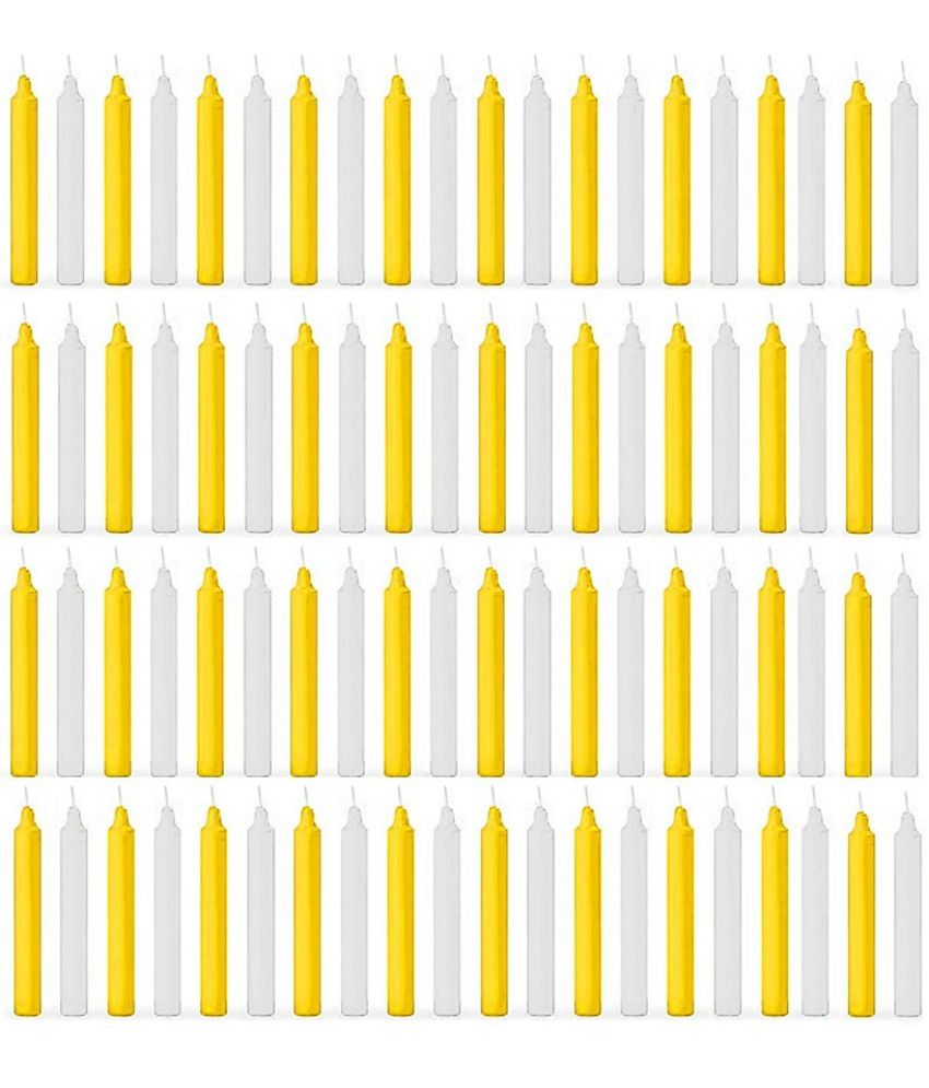     			ASIDEA Multicolour Tapered Candle 10 cm ( Pack of 80 )