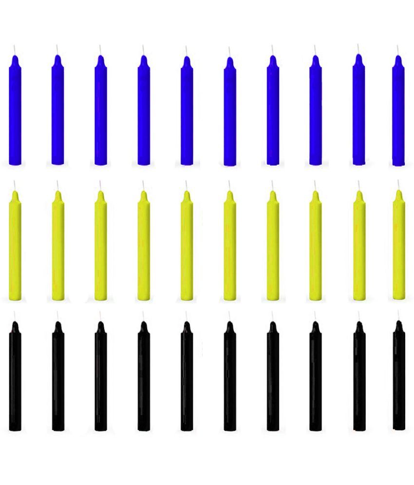     			ASIDEA Multicolour Tapered Candle 10 cm ( Pack of 30 )