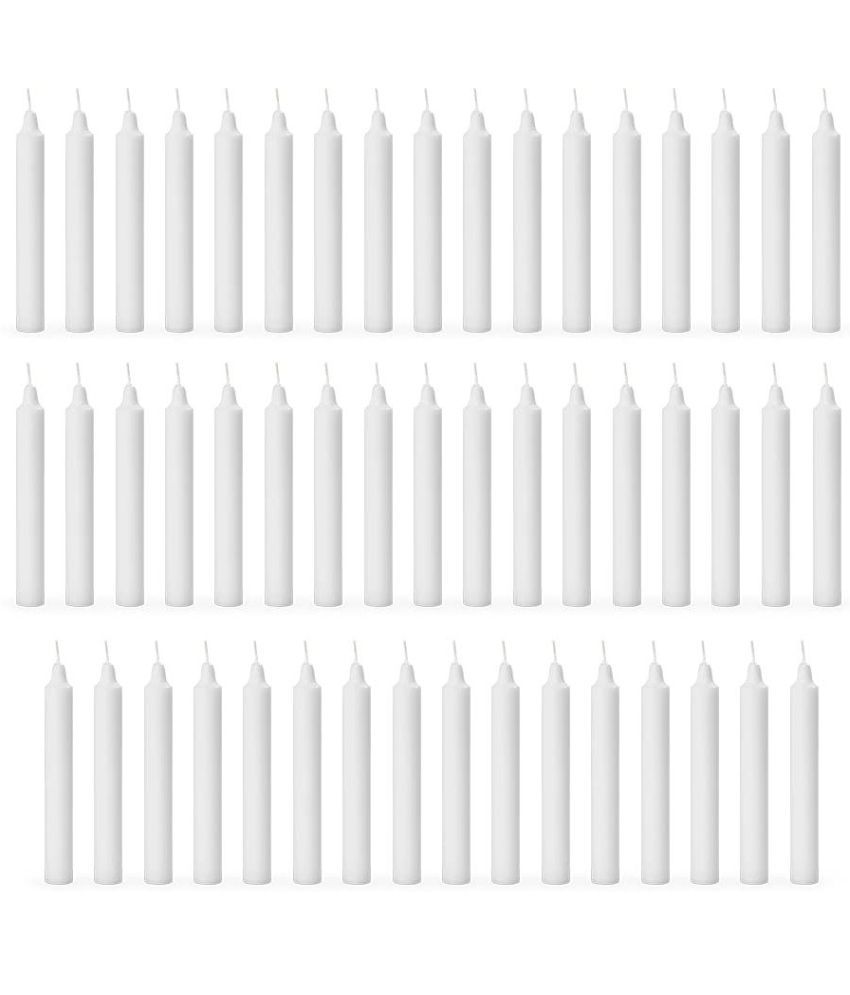     			ASIDEA White Tapered Candle 10 cm ( Pack of 50 )