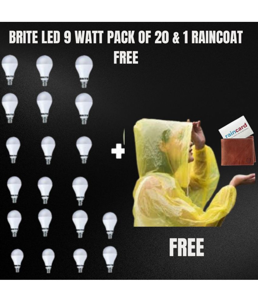     			Brite 9W Cool Day Light LED Bulb ( Pack of 20 )