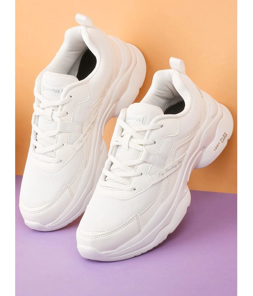     			Campus - White Women's Running Shoes