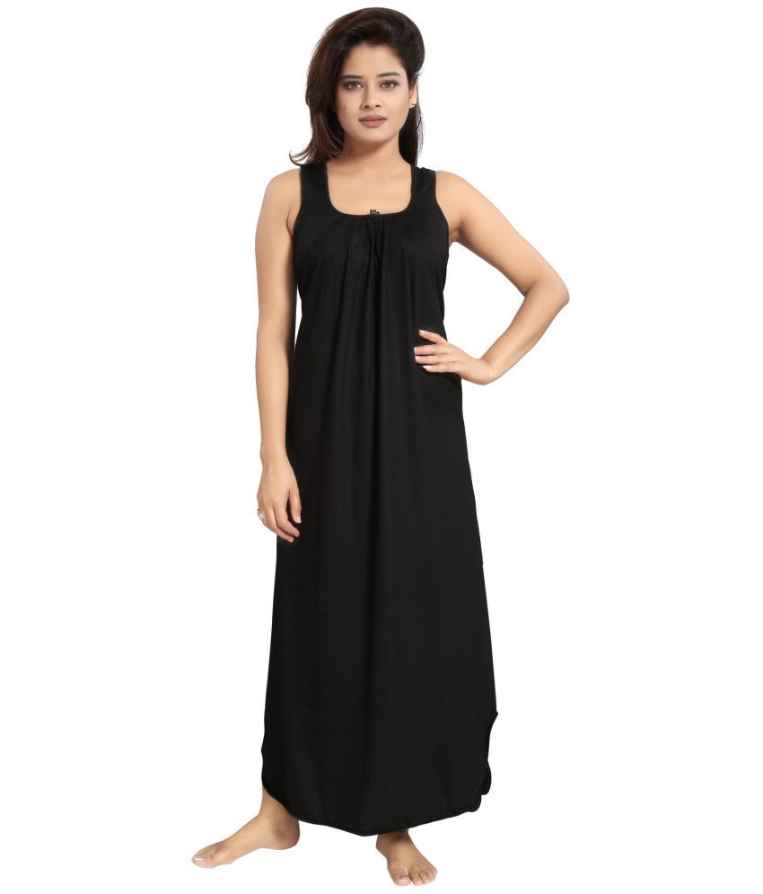     			Cinco Black Cotton Blend Women's Nightwear Nighty & Night Gowns ( Pack of 1 )