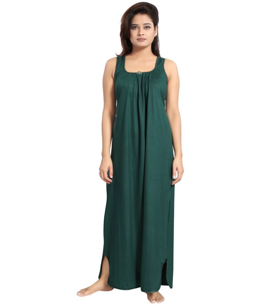     			Cinco Green Cotton Blend Women's Nightwear Nighty & Night Gowns ( Pack of 1 )