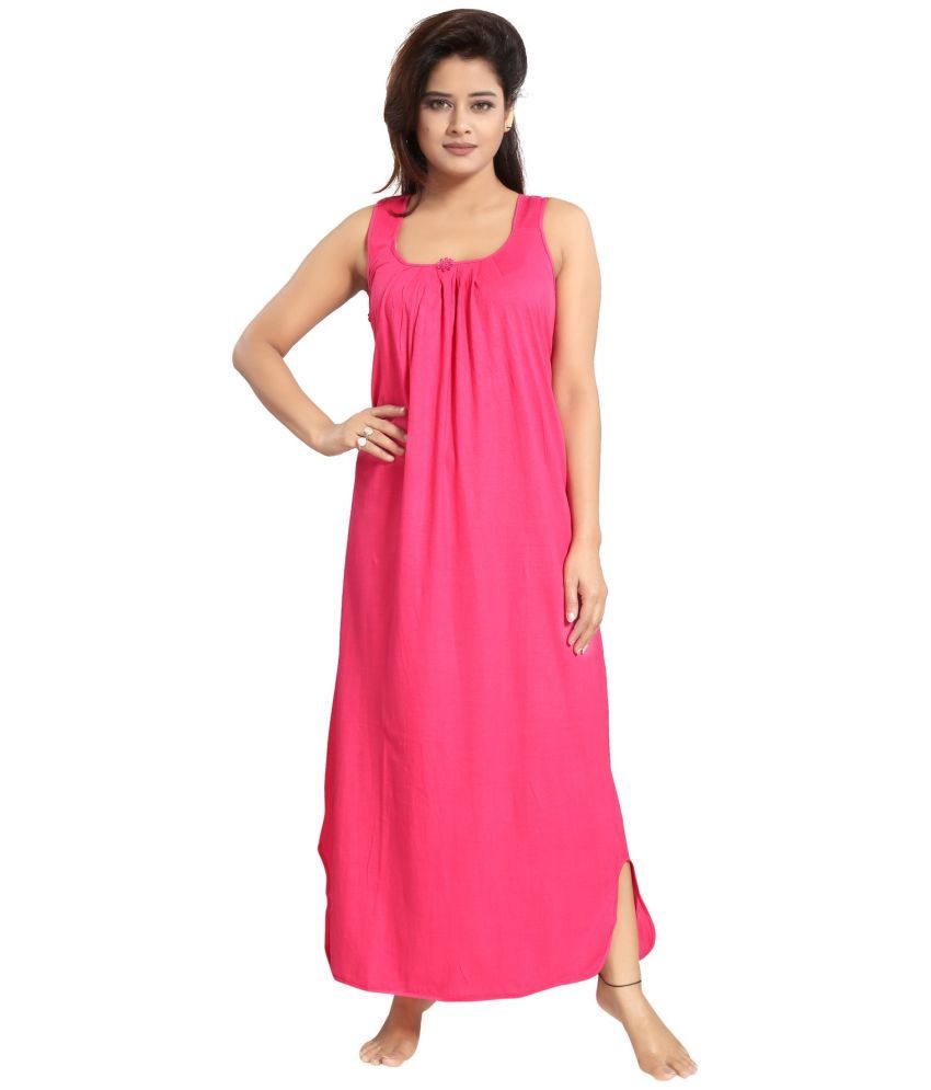     			Cinco Pink Cotton Blend Women's Nightwear Nighty & Night Gowns ( Pack of 1 )