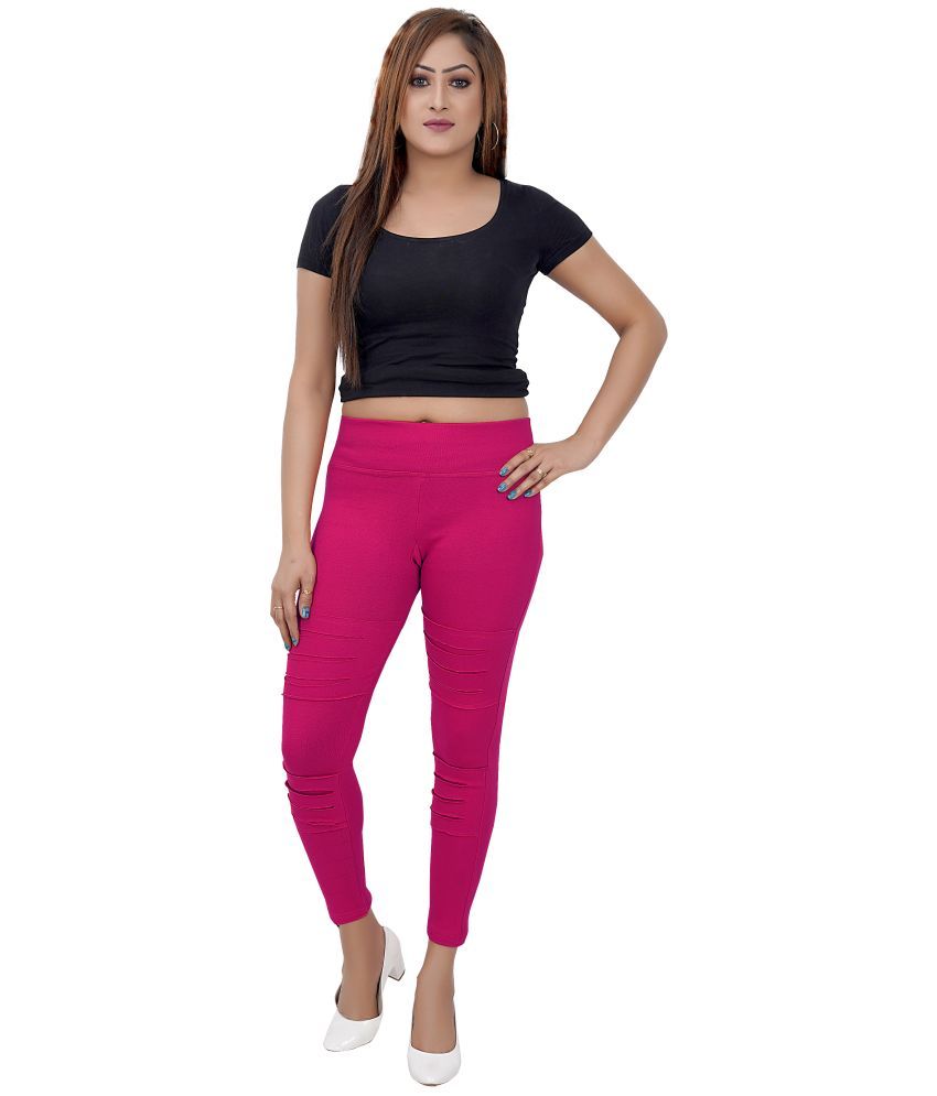     			Colorscube - Pink Cotton Women's Leggings ( Pack of 1 )