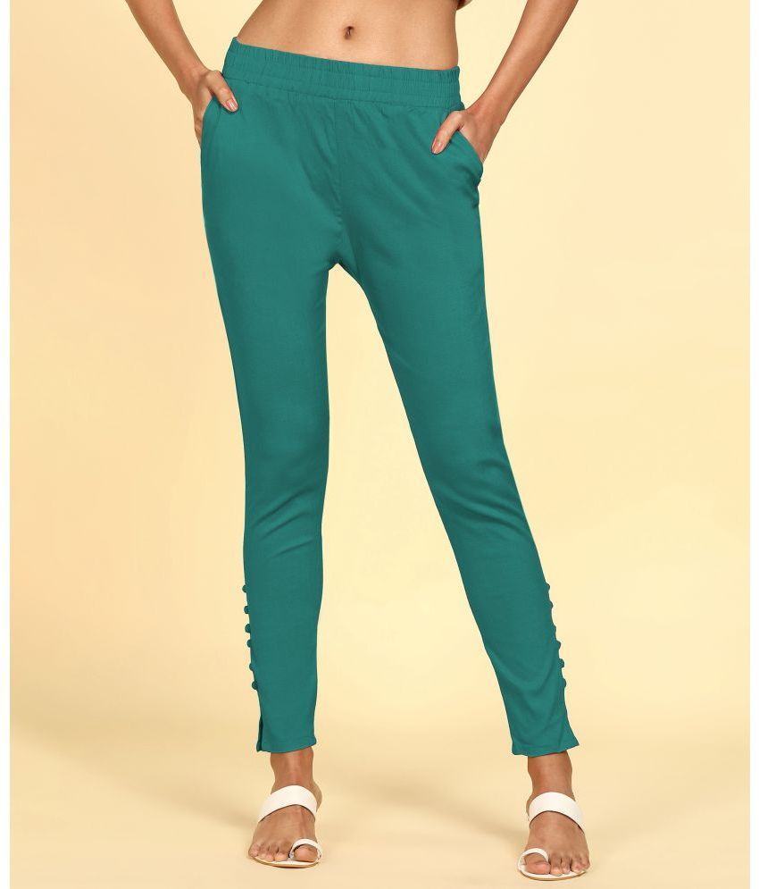     			Colorscube - Sea Green Cotton Women's Pencil Pants ( Pack of 1 )