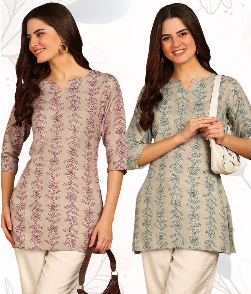     			DSK STUDIO Multicolor Rayon Women's Tunic ( Pack of 2 )