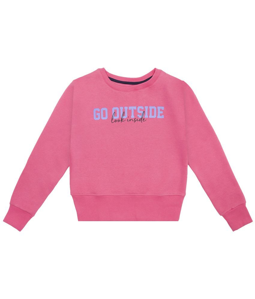     			Girls Round Neck Full Sleeves Sweat Shirt - Aurora Pink 6-7Y