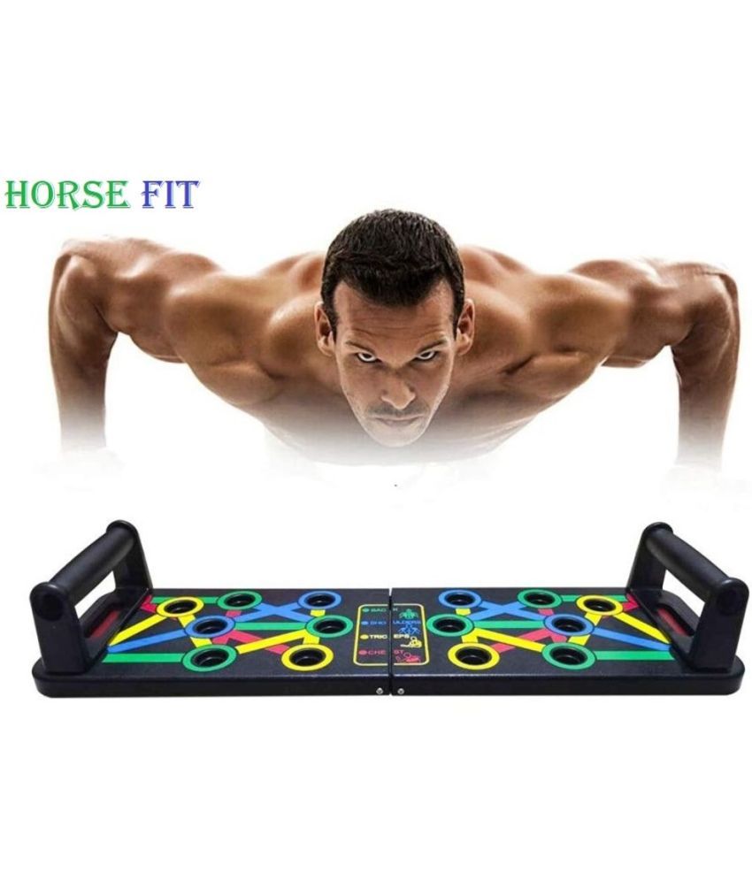     			HORSE FIT Push Up Board -with 14-in-one Muscle Toning System, Multifunctional Color Coded Foldable Push up Board for Body For Man & Women