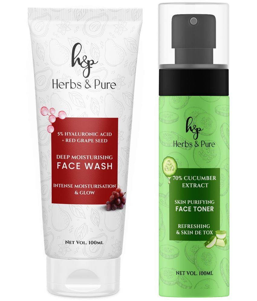     			Herbs and Pure Daily Skincare Combo - Deep Moisturising Face Wash and Cucumber Face Toner (200 ML)