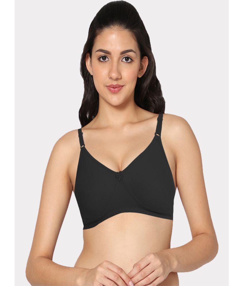     			IN CARE LINGERIE Black Cotton Lightly Padded Women's Everyday Bra ( Pack of 1 )