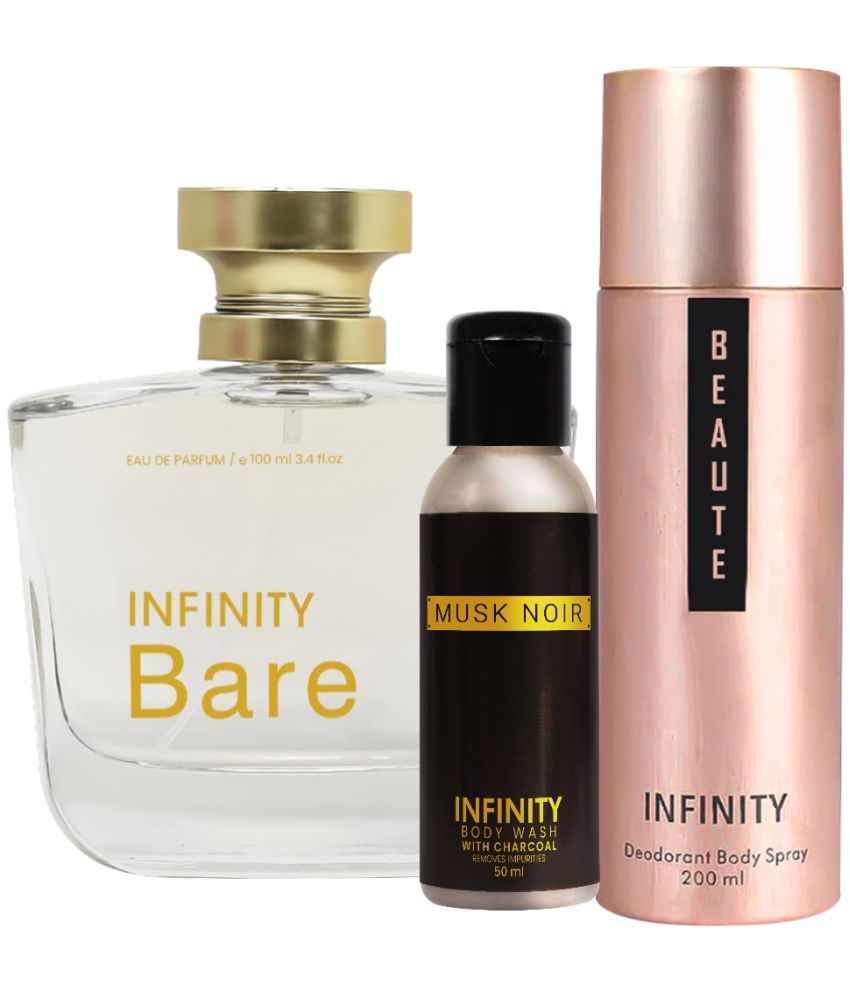     			Infinity Bare EDP Perfume 100ml, Beaute Deo Body Spray 200ml, Musk Noir Body Wash 50ml