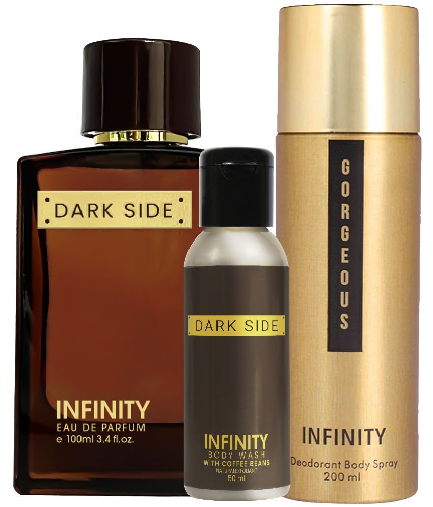     			Infinity Dark Side EDP Perfume 100ml, Gorgeous Deo Body Spray 200ml, Dark Side Body Wash 50ml