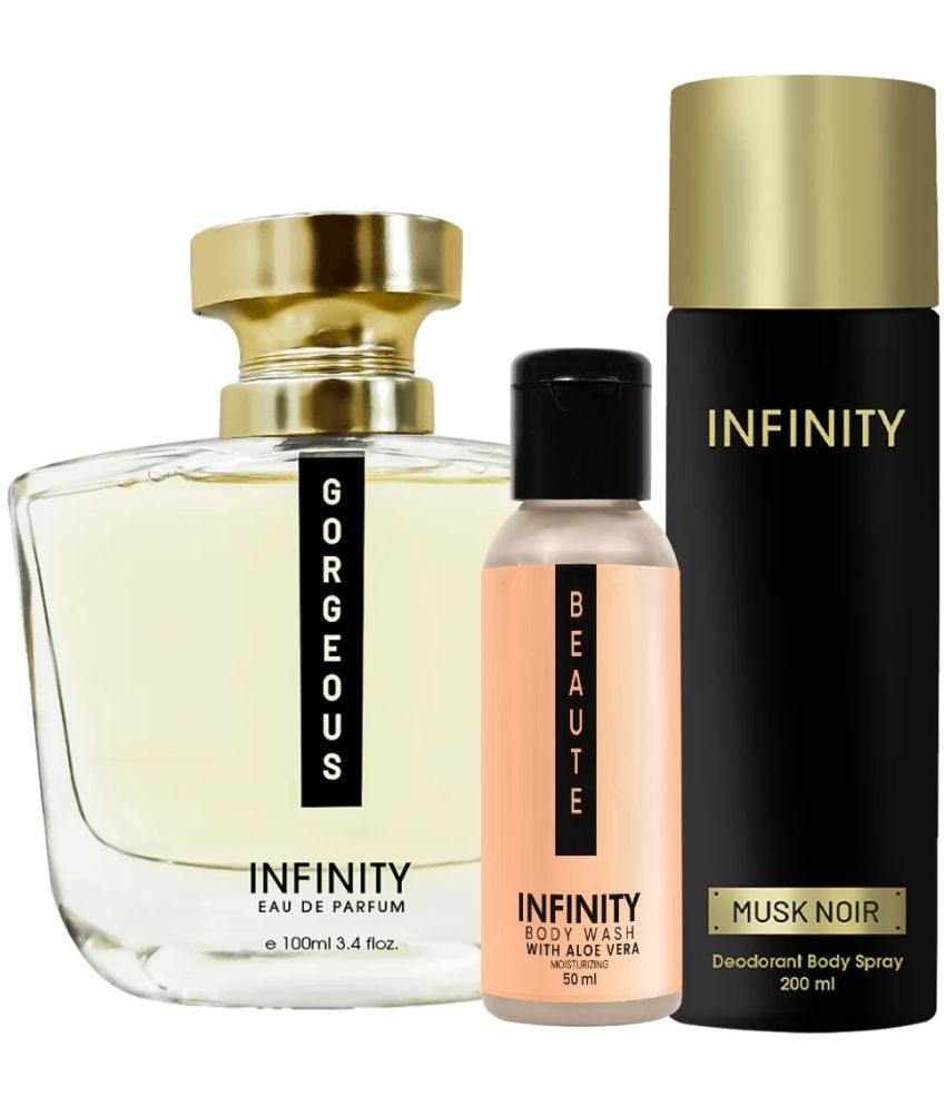     			Infinity Gorgeous EDP Perfume 100ml, Musk Noir Deo Body Spray 200ml, Beaute Body Wash 50ml