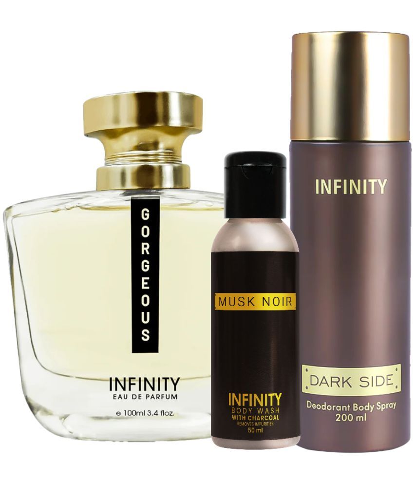     			Infinity Gorgeous EDP Perfume 100ml, Dark Side Deo Body Spray 200ml, Musk Noir Body Wash 50ml