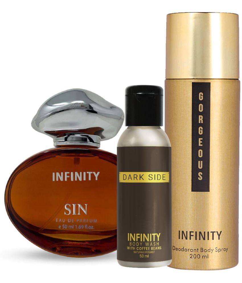     			Infinity Sin EDP Perfume 50ml, Gorgeous Deo Body Spray 200ml, Dark Side Body Wash 50ml