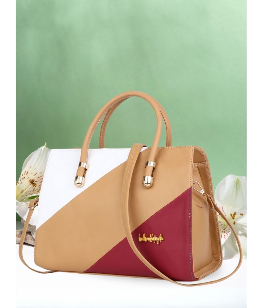     			LIKE STYLE Beige PU Handheld Bag