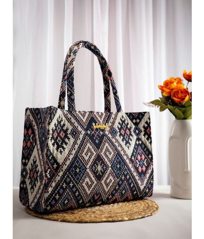     			LIKE STYLE Dark Grey Jute Shoulder Bag