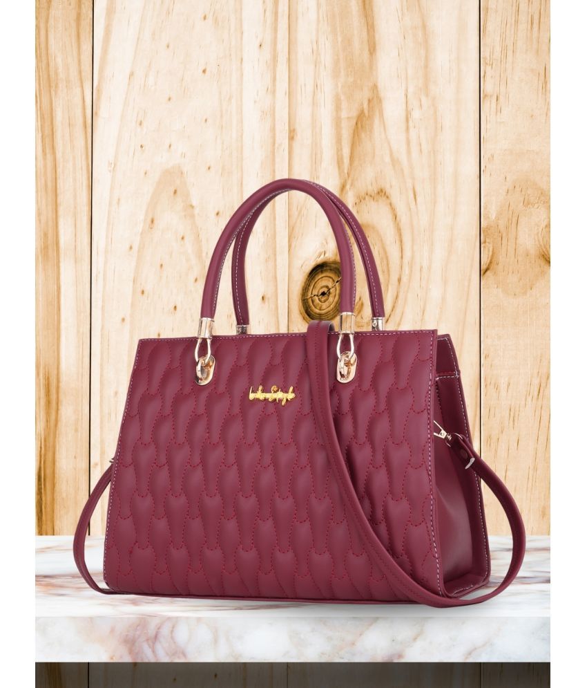     			LIKE STYLE Maroon PU Shoulder Bag