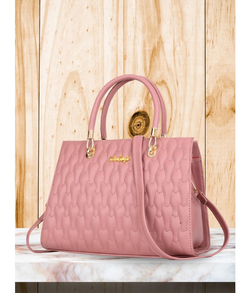     			LIKE STYLE Pink PU Shoulder Bag