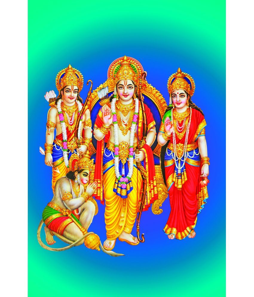     			Manas Ram Sita Lakshman Hanuman Religious Wallpaper ( 60 X 90 ) cm (Pack of 1)