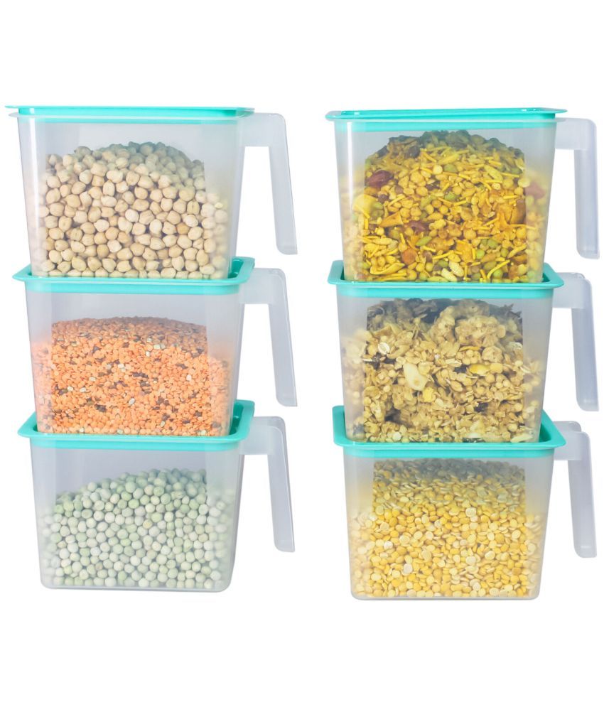     			PearlPet fridge jar -1100 ml Plastic Transparent Multi-Purpose Container ( Set of 6 )