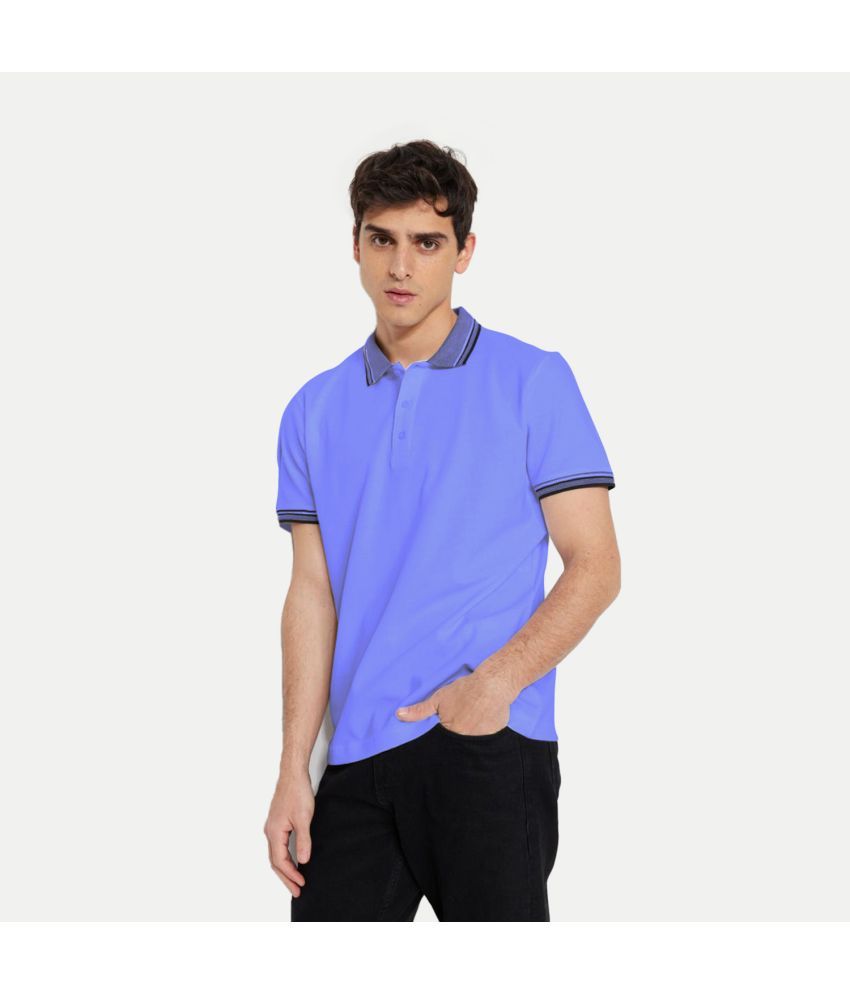     			Radprix Polyester Regular Fit Solid Half Sleeves Men's Polo T Shirt - Purple ( Pack of 1 )