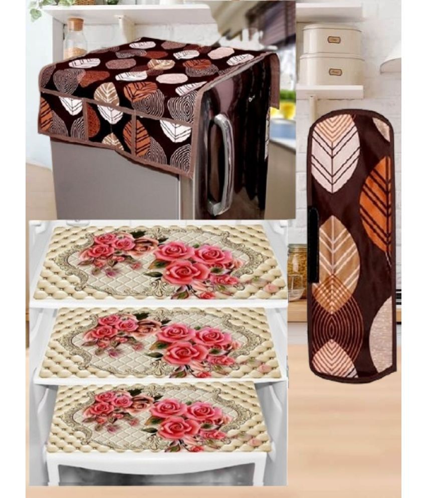     			Sanraksshan PVC Floral Fridge Mats ( 40 30 ) Pack of 5 - Multicolor