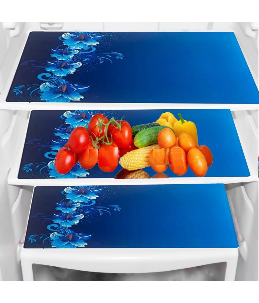     			Sanraksshan PVC Floral Fridge Mats ( 40 30 ) Pack of 3 - Multicolor