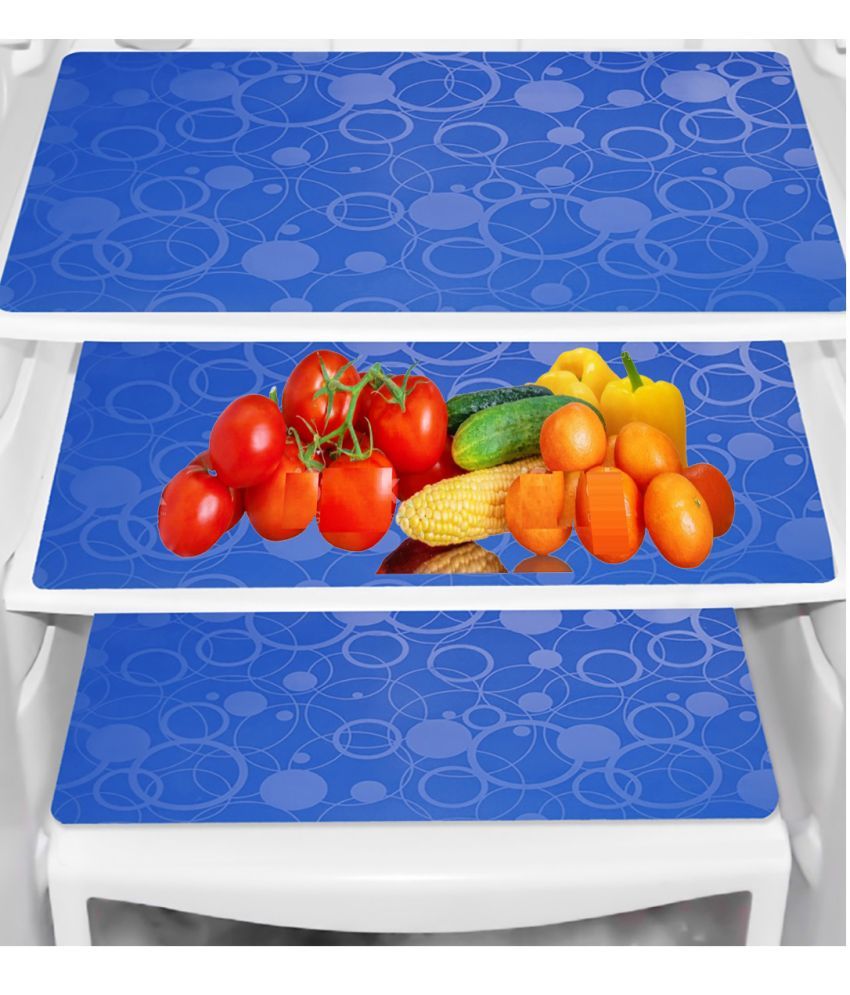     			Sanraksshan PVC Floral Fridge Mats ( 40 30 ) Pack of 3 - Multicolor