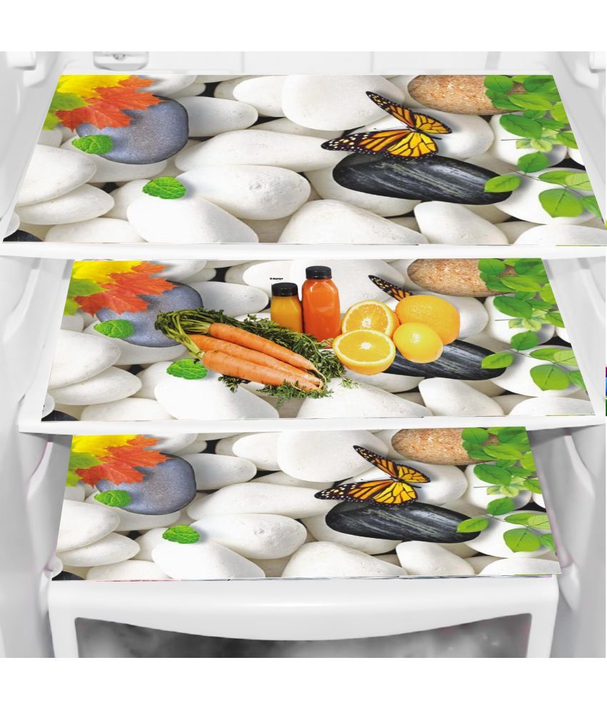     			Sanraksshan PVC Floral Fridge Mats ( 40 30 ) Pack of 3 - Multicolor