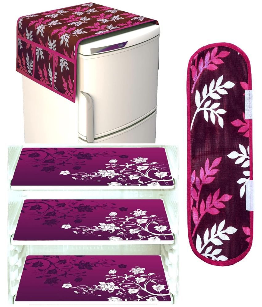     			Sanraksshan PVC Floral Fridge Mats ( 40 30 ) Pack of 5 - Multicolor