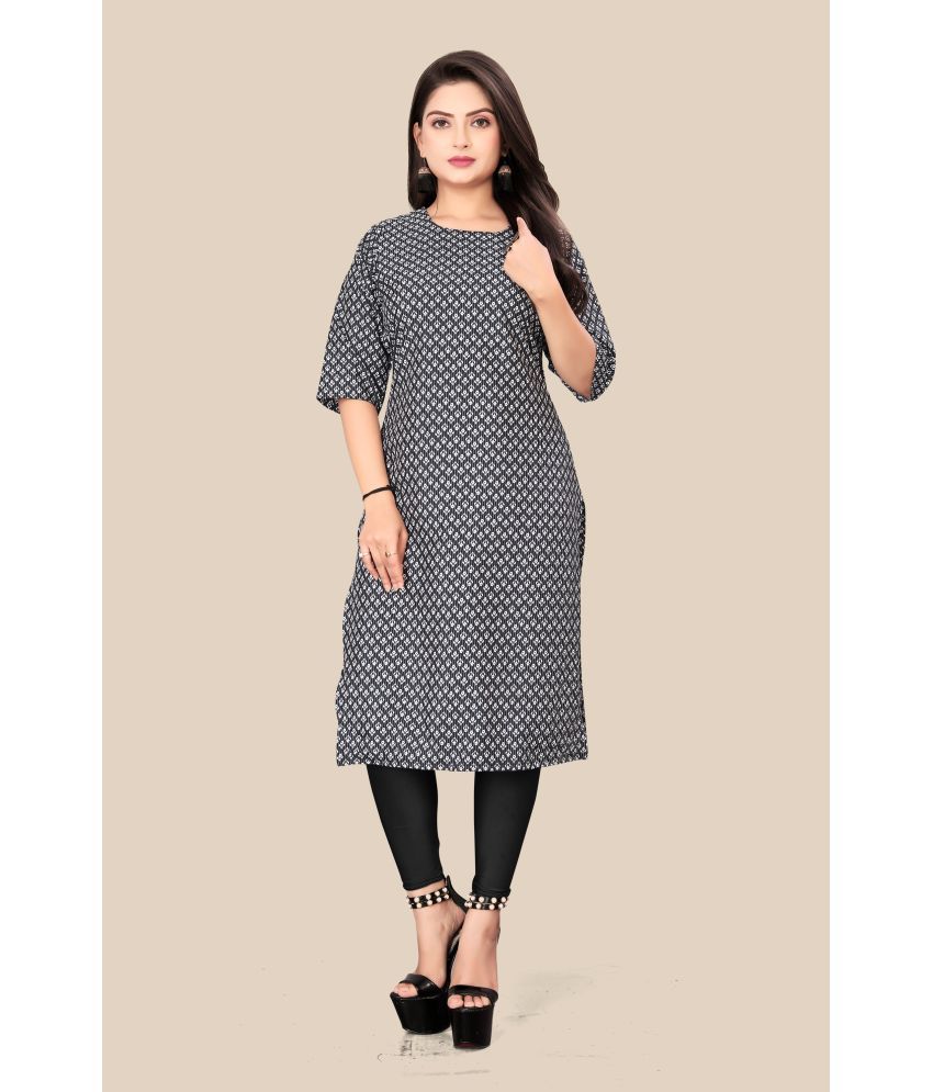     			Sukhvilas Fashion Crepe Printed Straight Women's Kurti - Black ( Pack of 1 )