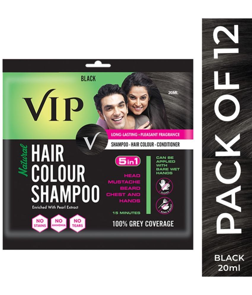     			VIP Hair Colour Shampoo Unscented Permanent Hair Color 240 mL Black