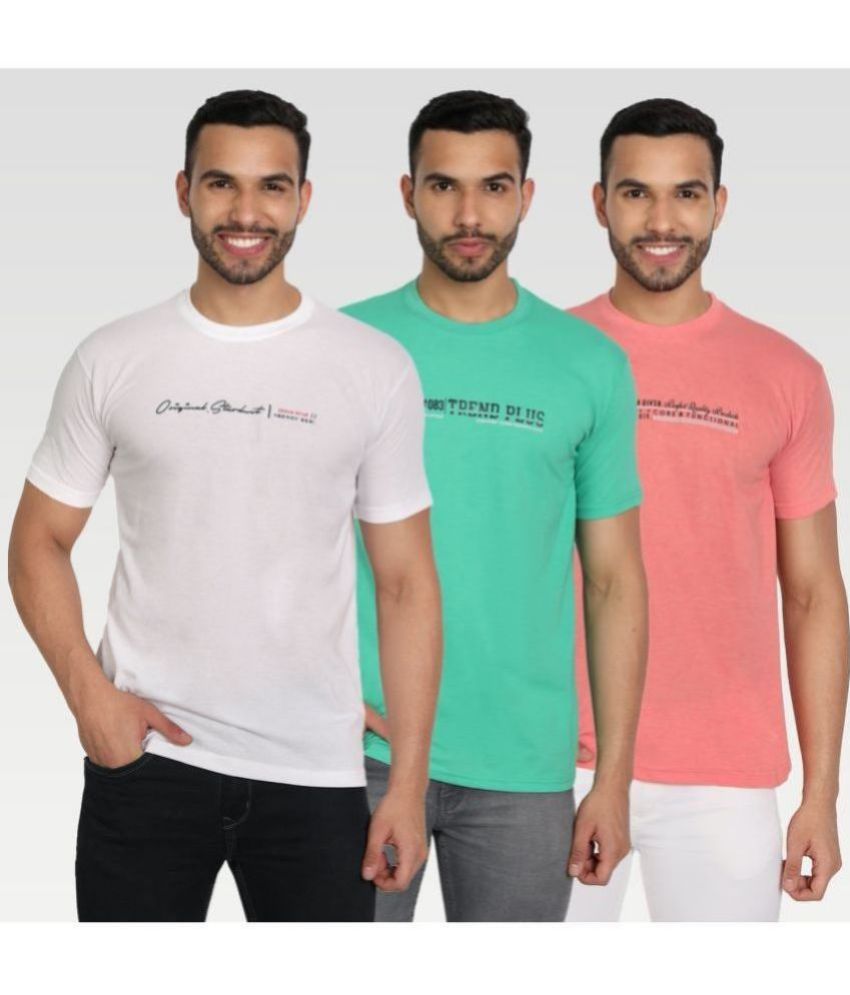     			Zeffit Cotton Blend Regular Fit Printed Half Sleeves Men's T-Shirt - Multicolor ( Pack of 3 )