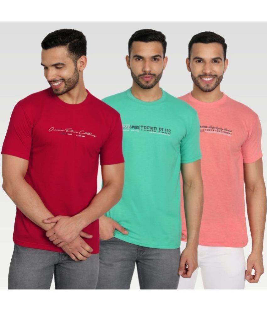     			Zeffit Pack of 3 Cotton Blend Regular Fit Men's T-Shirt ( Multicolor )