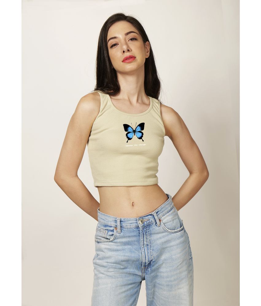     			fashion and youth Beige Cotton Blend Women's Crop Top ( Pack of 1 )