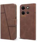 NBOX Brown Flip Cover Artificial Leather Compatible For Infinix Note 30 5G ( Pack of 1 )