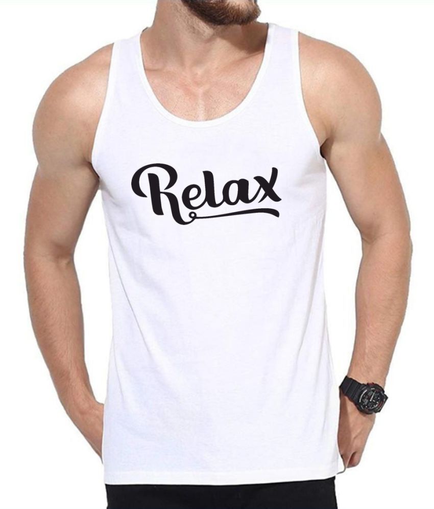     			EDApparels White Gym Vest for Man Polyester Men's Vest ( Pack of 1 )