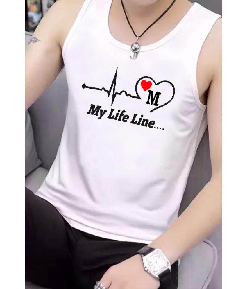     			EDApparels Polyester Men's Vest ( White ) Gym Vest for Man